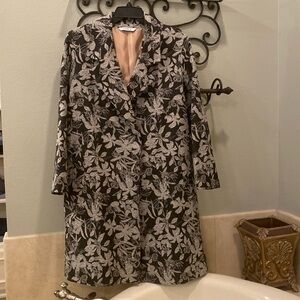 Floral knee length light coat